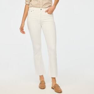 J. Crew Flare Crop Jeans Mid Rise Signature Stretch 5-Pocket White Denim Size 29